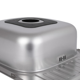 Кухонная мойка Brinex 5848 из нержавейки (BRIN5848SAT08) врезная, 0,8 мм, Satin