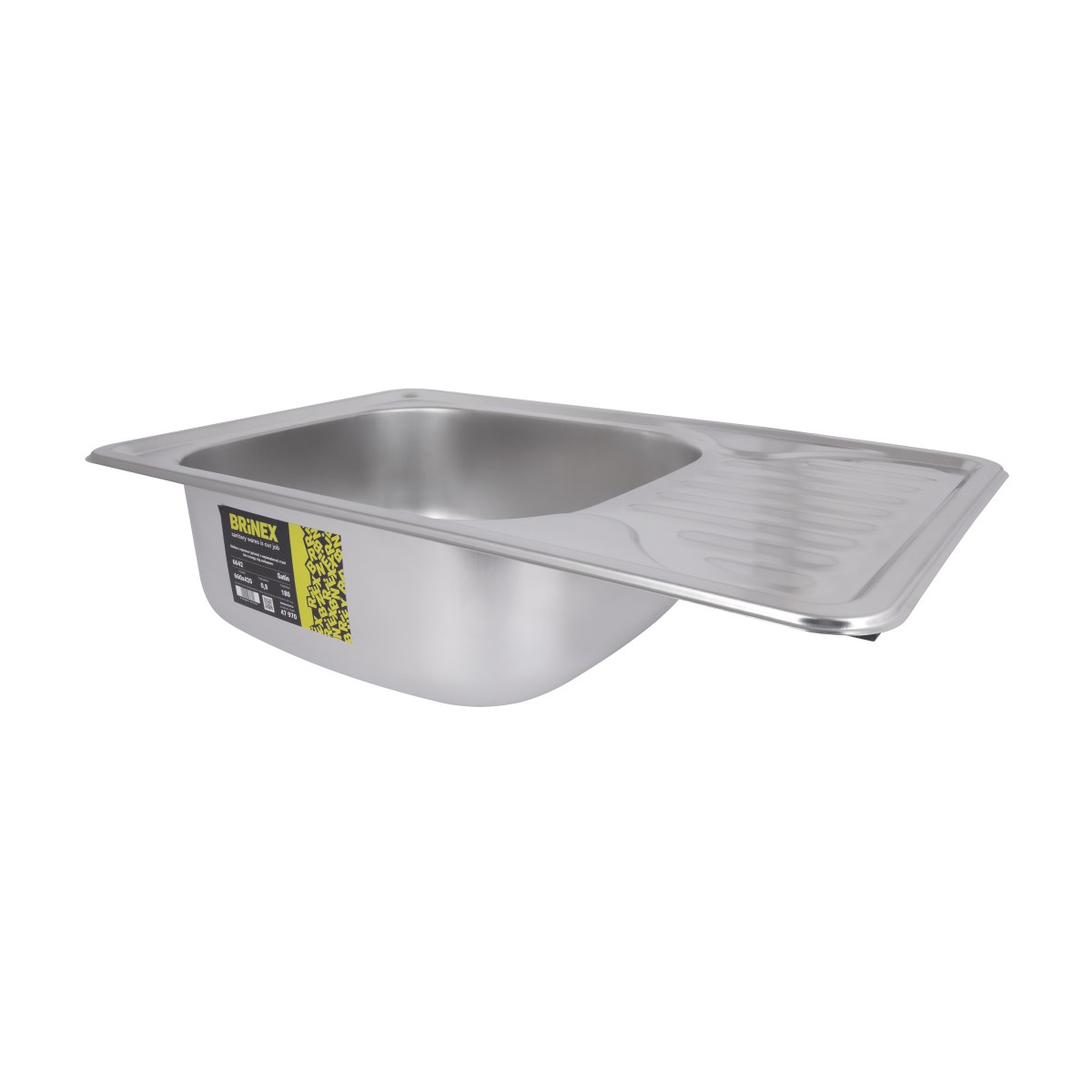 Кухонная мойка Brinex 6642 из нержавейки (BRIN6642SAT08) врезная, 0,8 мм, Satin