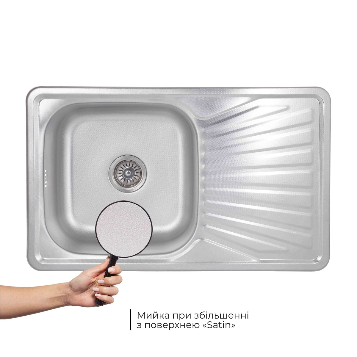 Кухонная мойка Brinex 7848 из нержавейки (BRIN7848MDEC08) врезная, 0,8 мм, Micro Decor