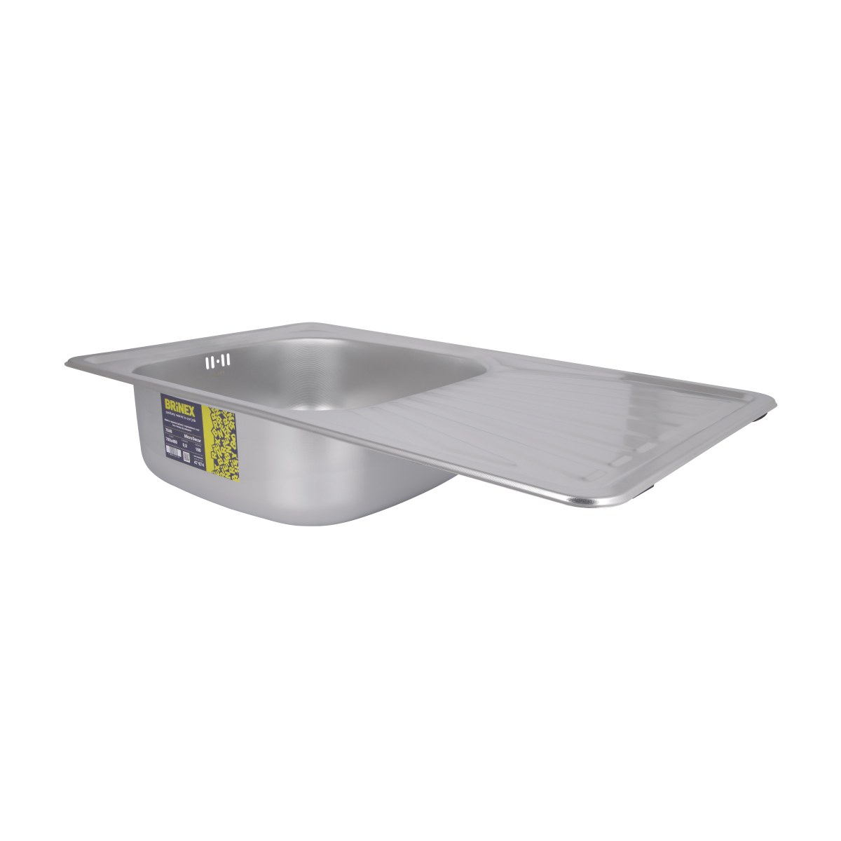 Кухонная мойка Brinex 7848 из нержавейки (BRIN7848MDEC08) врезная, 0,8 мм, Micro Decor