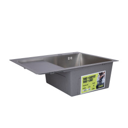 Кухонная мойка Lidz Handmade H6350L из нержавейки (LDH6350BRUL45588) Brushed Steel, крыло слева