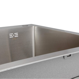 Кухонная мойка Lidz Handmade H7849L из нержавейки (LDH7849BRUL45592) Brushed Steel, крыло слева