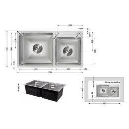 Кухонная мойка Lidz Handmade H7843 из нержавейки (LDH7843BRU35387) Brushed Steel