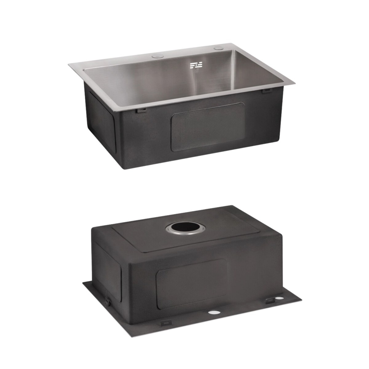 Кухонна мийка Lidz Handmade H5845 з нержавіючої сталі (LDH5845BRU3538447519) Brushed Steel - Набір з кошиком Lidz K01G та дозатором