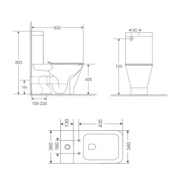 Унітаз-компакт Qtap Cardinal QT04222168AUQ3W безободковий Ultra Quiet з сидінням Soft Close пристінний