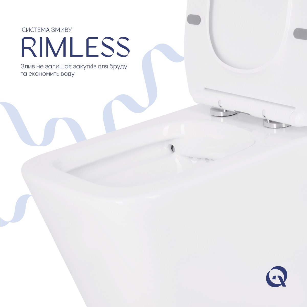 Унітаз-компакт Qtap Crow QT05222170W безободковий Rimless з сидінням Soft Close пристінний