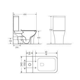 Унітаз-компакт Qtap Presto Quadro QT24221215AW безободковий Rimless з сидінням Soft Close