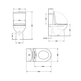 Унітаз-компакт Qtap Robin QT13226089AW безободковий Ultra Quiet з сидінням Soft Close пристінний