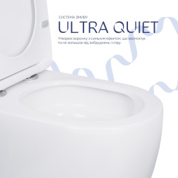 Унітаз-компакт Qtap Robin QT13226089AW безободковий Ultra Quiet з сидінням Soft Close пристінний