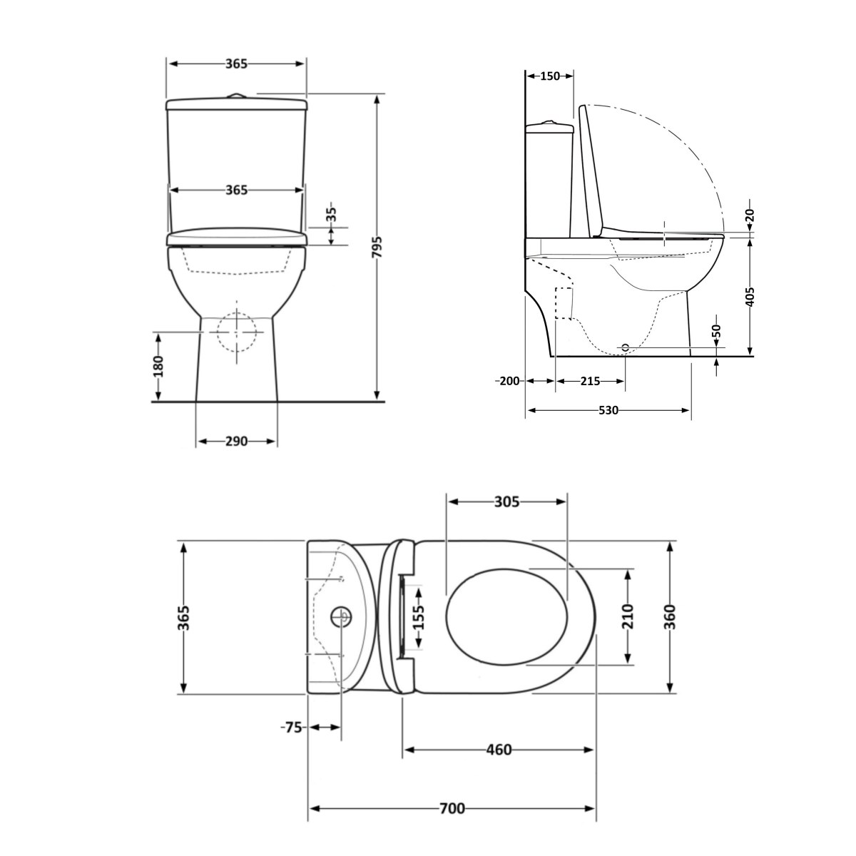 Унітаз-моноблок Qtap Kolibri QT10226380W безободковий Ultra Quiet з сидінням Soft Close