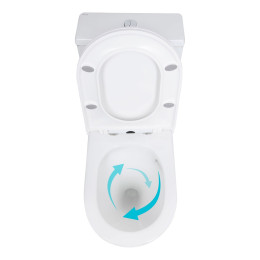 Унітаз-моноблок Qtap Kolibri QT10226380W безободковий Ultra Quiet з сидінням Soft Close