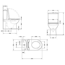 Унитаз-компакт Qtap Aquarius QTAQAW27W49262 безободковый Ultra Quiet с сиденьем Soft Close пристенный