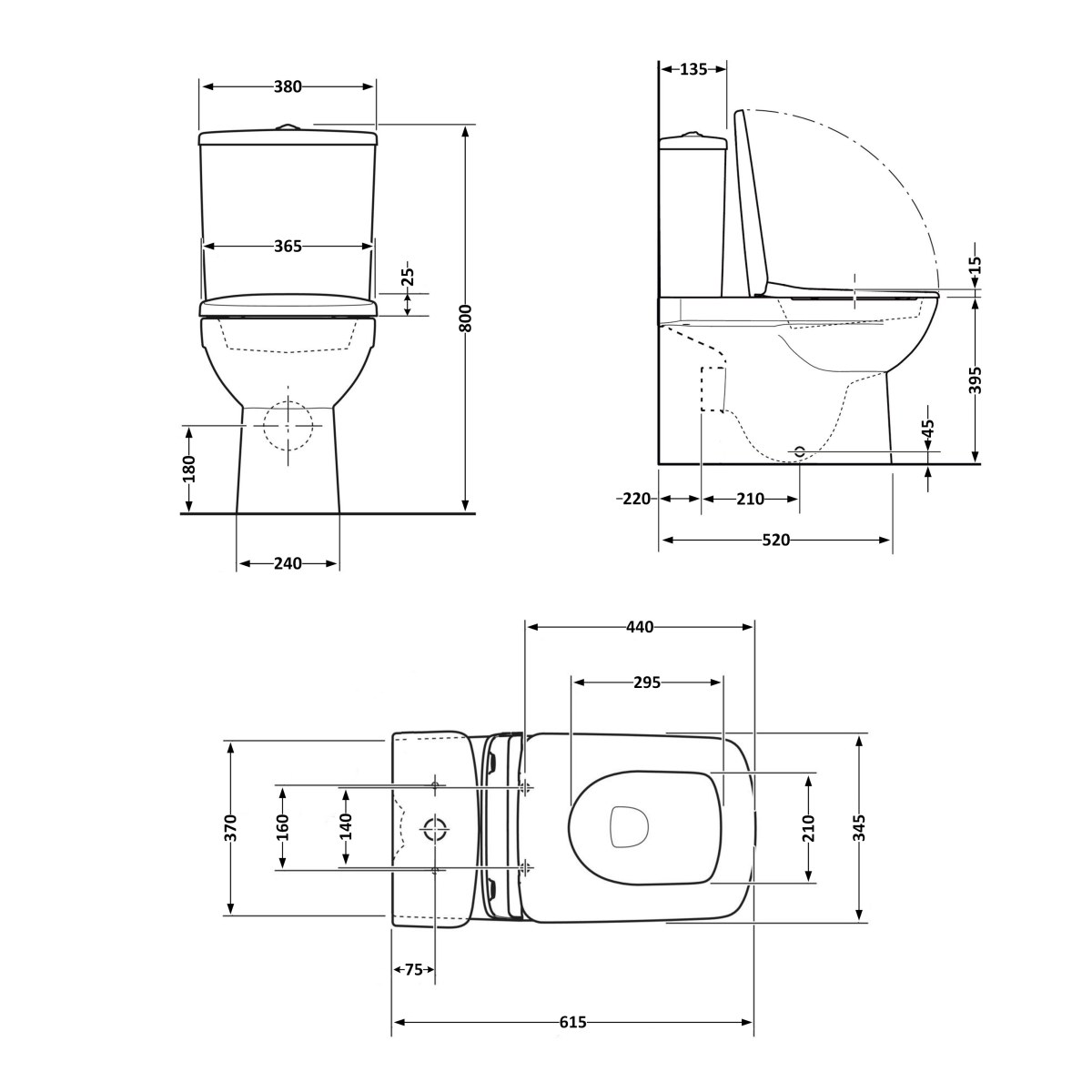 Унітаз-компакт Qtap Aries QT03228302W безободковий Rimless з сидінням Soft Close