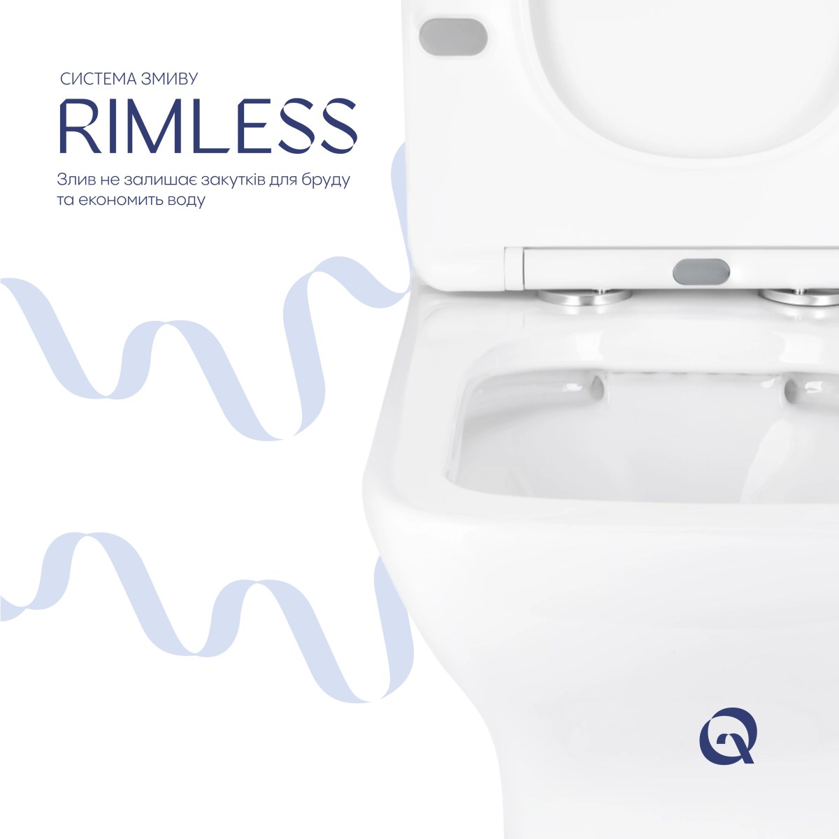 Унітаз-компакт Qtap Aries QT03228302W безободковий Rimless з сидінням Soft Close