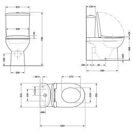 Унітаз-компакт Qtap Arvin QTARV27W49259 безободковий Ultra Quiet з сидінням Soft Close пристінний