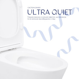 Унітаз-компакт Qtap Arvin QTARV27W49259 безободковий Ultra Quiet з сидінням Soft Close пристінний