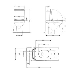 Унітаз-компакт Qtap Crow Eco QTCRO27W48750 безободковий Rimless з сидінням Soft Close пристінний