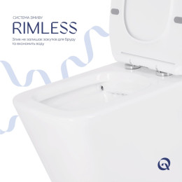 Унітаз-компакт Qtap Crow Eco QTCRO27W48750 безободковий Rimless з сидінням Soft Close пристінний