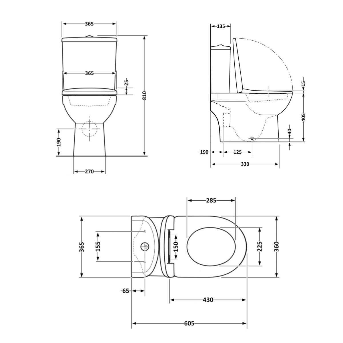 Унітаз-компакт Qtap Dove QT06228380BW безободковий Rimless з сидінням Soft Close
