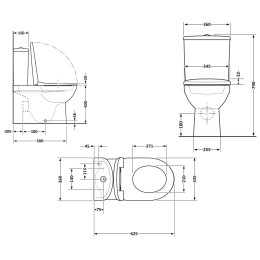 Унітаз-компакт Qtap Evia QTEVI27W49258 безободковий Ultra Quiet з сидінням Soft Close пристінний