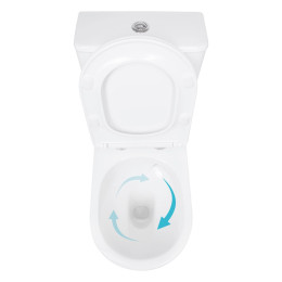 Унітаз-компакт Qtap Evia QTEVI27W49258 безободковий Ultra Quiet з сидінням Soft Close пристінний