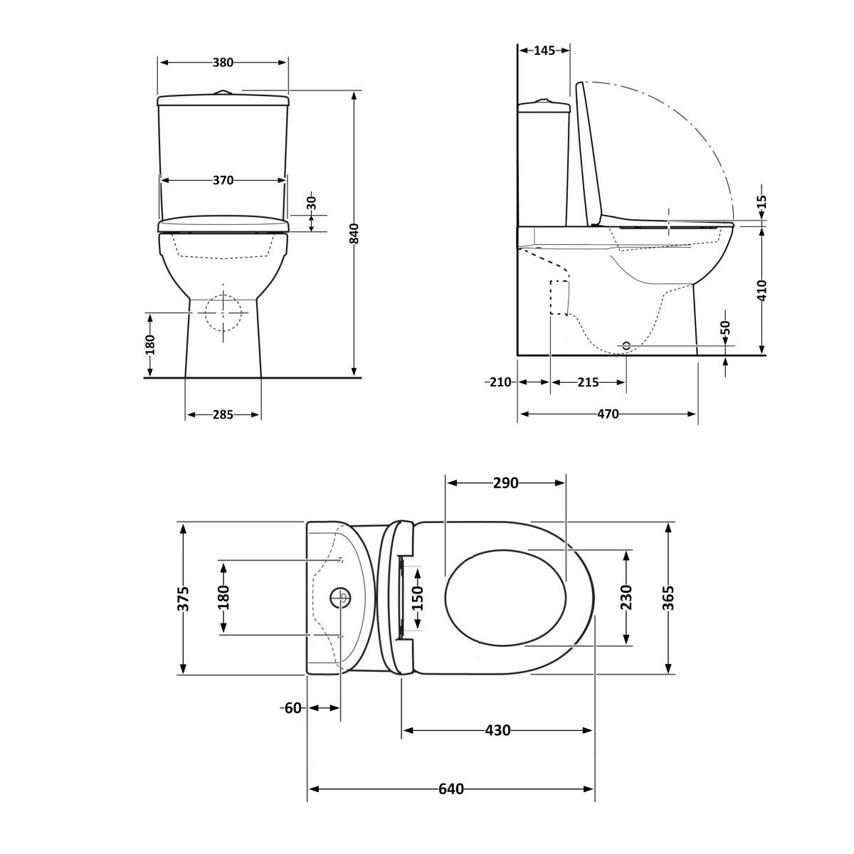 Унітаз-компакт Qtap Jay QT07222175TW безободковий Ultra Quiet з сидінням Soft Close пристінний