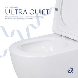 Унітаз-компакт Qtap Jay QT07222175TW безободковий Ultra Quiet з сидінням Soft Close пристінний