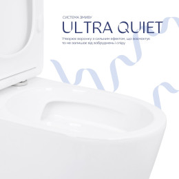 Унітаз-компакт Qtap Leo QTLEO27W49261 безободковий Ultra Quiet з сидінням Soft Close пристінний