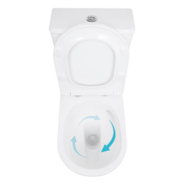 Унітаз-компакт Qtap Leo QTLEO27W49261 безободковий Ultra Quiet з сидінням Soft Close пристінний