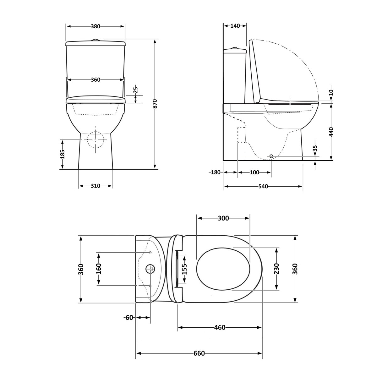 Унітаз-компакт Qtap Robin QT13226083AMB Matt Black безободковий Ultra Quiet з сидінням Soft Close пристінний