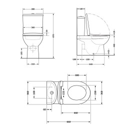 Унітаз-компакт Qtap Robin QT13226083AMB Matt Black безободковий Ultra Quiet з сидінням Soft Close пристінний