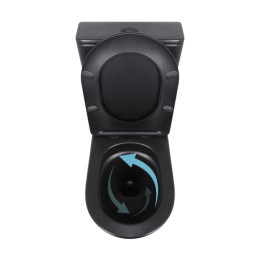 Унітаз-компакт Qtap Robin QT13226083AMB Matt Black безободковий Ultra Quiet з сидінням Soft Close пристінний