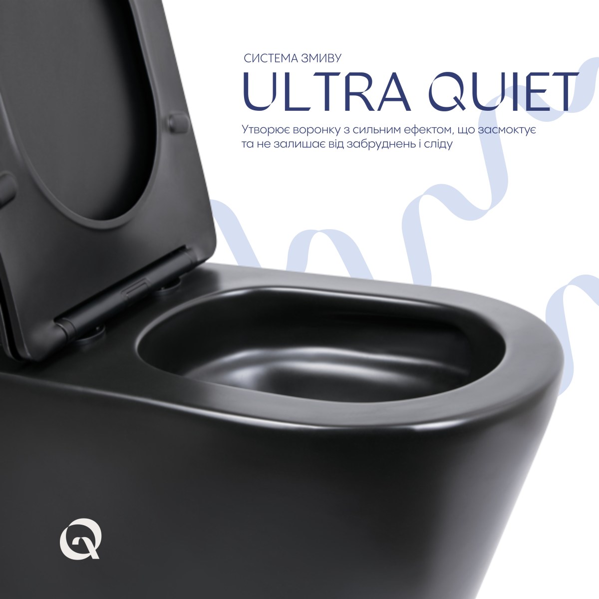 Унітаз-компакт Qtap Scorpio QT14226088AMB Matt Black безободковий Ultra Quiet з сидінням Soft Close пристінний