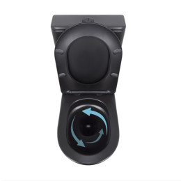 Унітаз-компакт Qtap Scorpio QT14226088AMB Matt Black безободковий Ultra Quiet з сидінням Soft Close пристінний