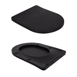Унітаз-компакт Qtap Scorpio QT14226088AMB Matt Black безободковий Ultra Quiet з сидінням Soft Close пристінний