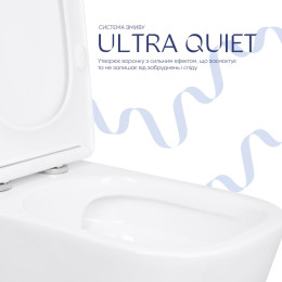 Унитаз-компакт Qtap Stork QTSTO27W49260 безободковый Ultra Quiet с сиденьем Soft Close пристенный