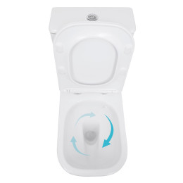 Унитаз-компакт Qtap Stork QTSTO27W49260 безободковый Ultra Quiet с сиденьем Soft Close пристенный