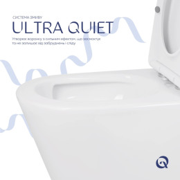 Унитаз-компакт Qtap Swan Eco QTSWA27W48748 безободковый Ultra Quiet с сиденьем Soft Close пристенный