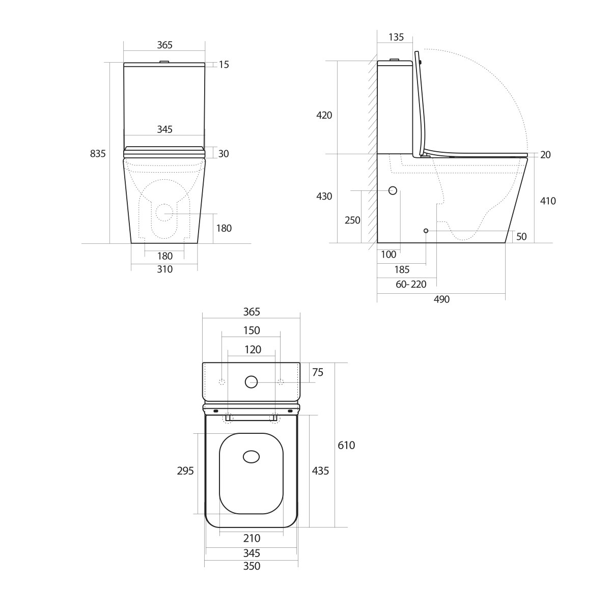 Унитаз-компакт Qtap Tern QT17226003AW безободковый Ultra Quiet с сиденьем Soft Close пристенный