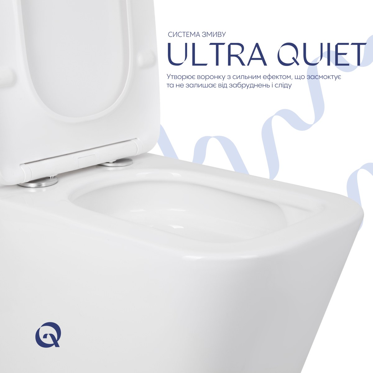 Унитаз-компакт Qtap Tern QT17226003AW безободковый Ultra Quiet с сиденьем Soft Close пристенный