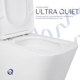 Унитаз-компакт Qtap Tern QT17226003AW безободковый Ultra Quiet с сиденьем Soft Close пристенный