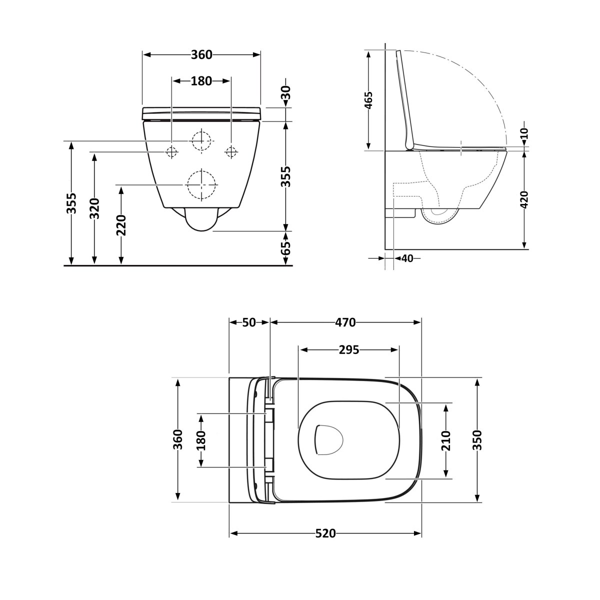 Підвісний унітаз Qtap Crow Rimless безободковий (QT05335170W) з сидінням Soft Close