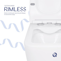Підвісний унітаз Qtap Crow Rimless безободковий (QT05335170W) з сидінням Soft Close