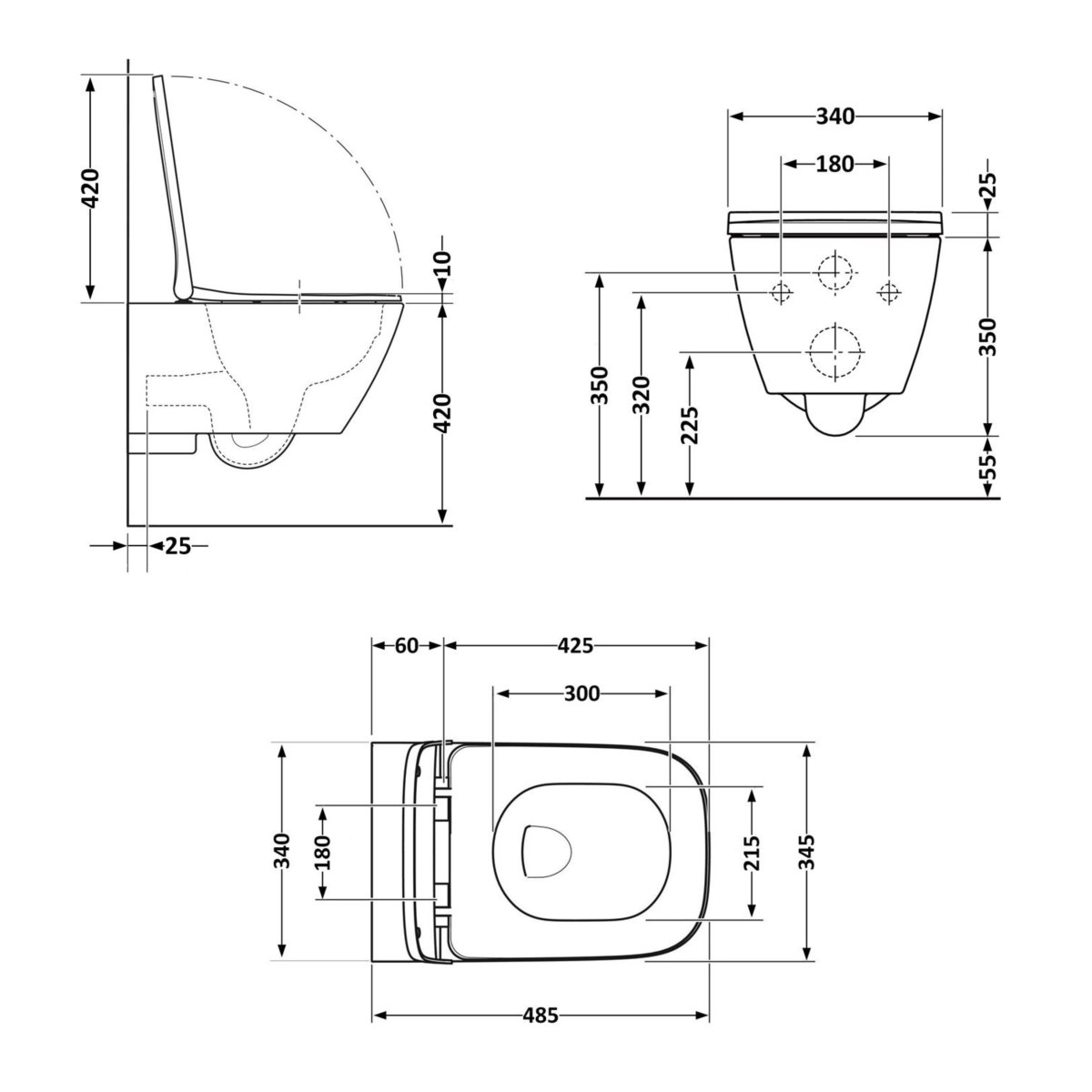 Підвісний унітаз Qtap Crow Ultra Quiet безободковий (QT05335171W) з сидінням Soft Close