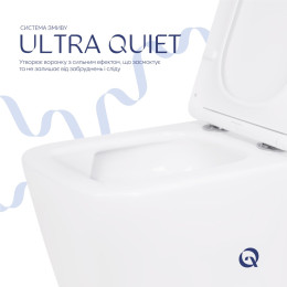 Підвісний унітаз Qtap Crow Ultra Quiet безободковий (QT05335171W) з сидінням Soft Close