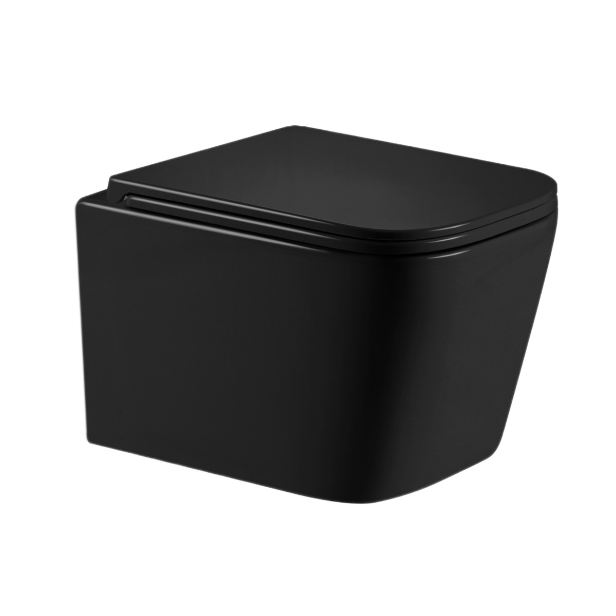Підвісний унітаз Qtap Crow чорний Ultra Quiet безободковий (QT05335171MB) з сидінням Soft Close
