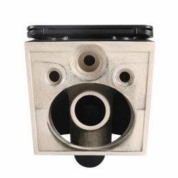Підвісний унітаз Qtap Crow чорний Ultra Quiet безободковий (QT05335171MB) з сидінням Soft Close