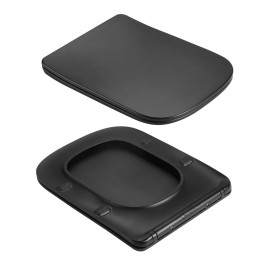 Підвісний унітаз Qtap Crow чорний Ultra Quiet безободковий (QT05335171MB) з сидінням Soft Close