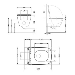 Підвісний унітаз Qtap Gemini чорний Ultra Quiet безободковий (QT2533076EUQMB) з сидінням Soft Close