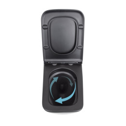 Підвісний унітаз Qtap Gemini чорний Ultra Quiet безободковий (QT2533076EUQMB) з сидінням Soft Close